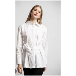 Ba&sh Penny Blanc Poplin Top Buttondown Tie US 6 White Resortwear Old Money